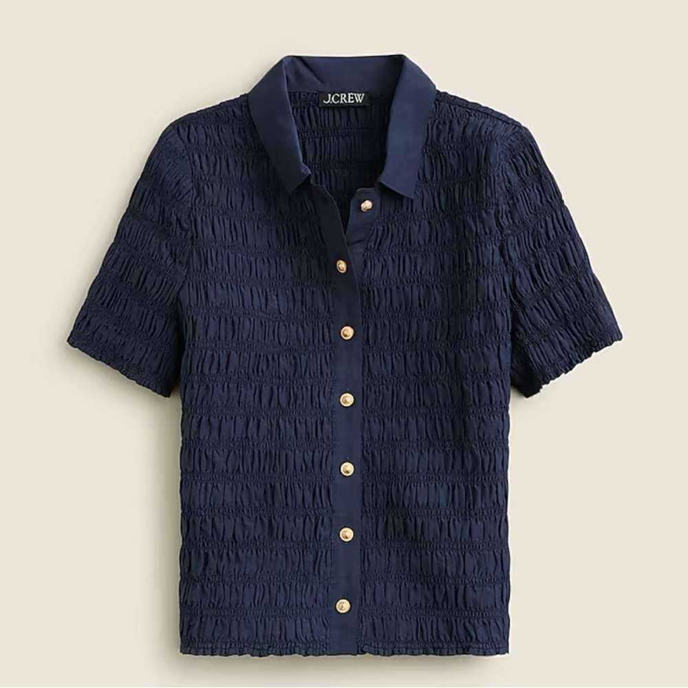 Jcrew Smocked Button Down